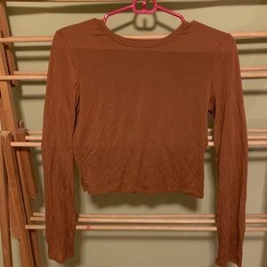 Cognac crop shirt